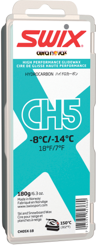 CH5X Turquoise Ski Wax by Swix, 180g, temp. range: -8°C to -14°C | 7°F to 18°F