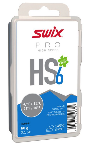 SWIX HS6 SKi Wax - Fluro Free 60g
