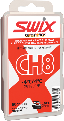 Swix CH8X Red Ski Wax, 60g