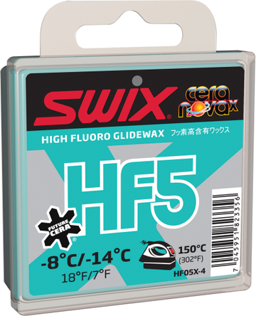 Swix HF5X Turquoise Ski Wax, 40g