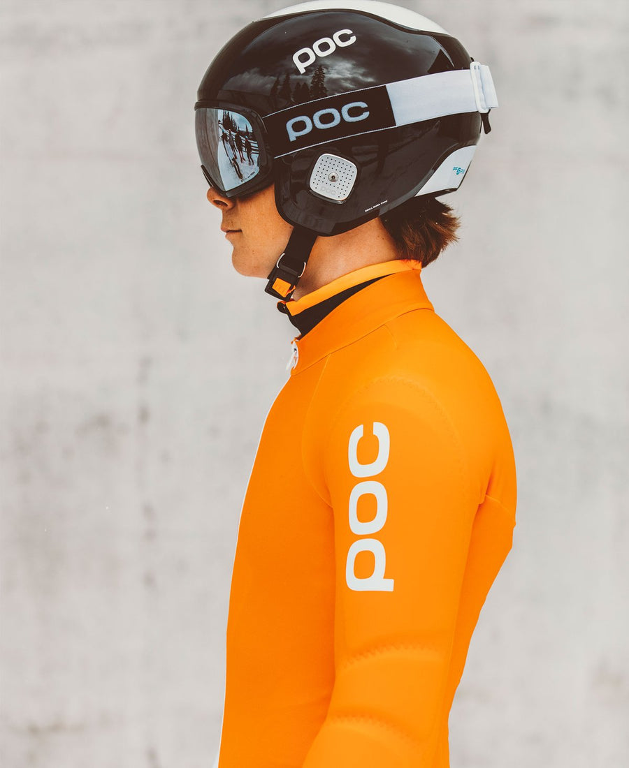 POC Skull Dura Comp SPIN Ski Helmet modeled by a ski racer