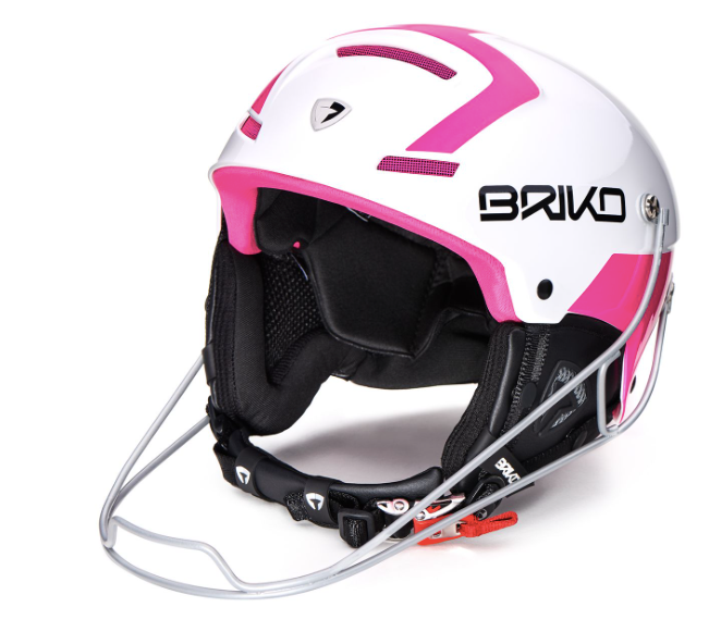 Briko Slalom Race Helmet, White and Pink