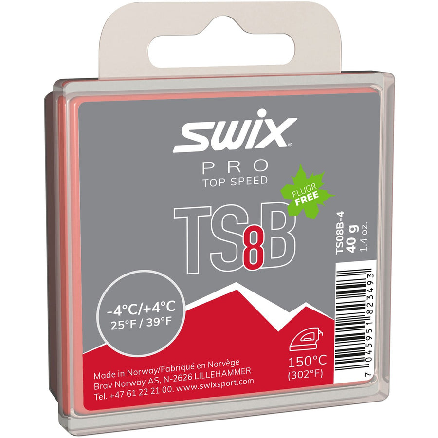 Swix TS8 Black Ski Wax - TS8B Fluoro Free Ski Wax