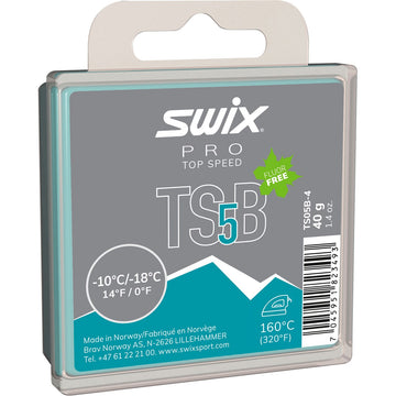 Swix TS5 Black Ski Wax | 14°F to 0°F - Wax for ski racing 
